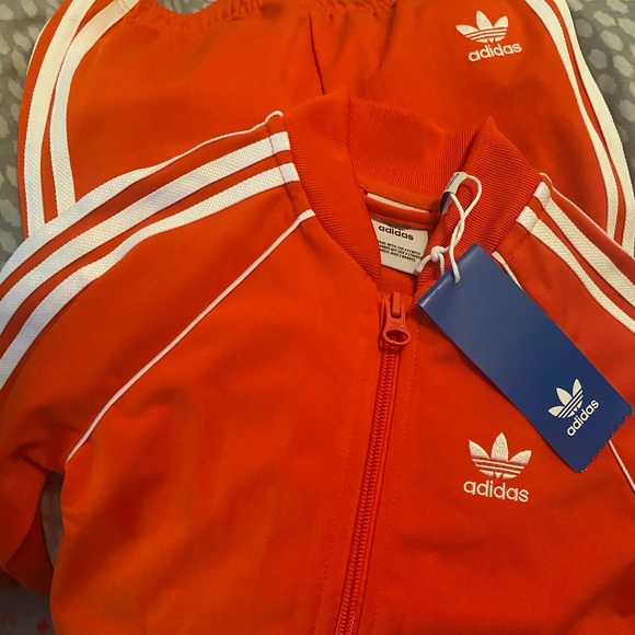 toddler orange adidas tracksuit